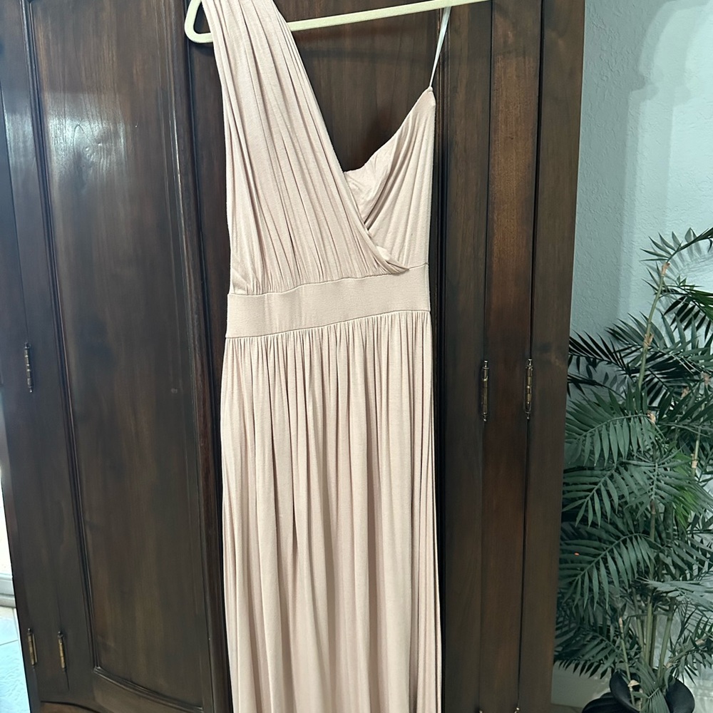 Blush One-Shoulder strapless Dress